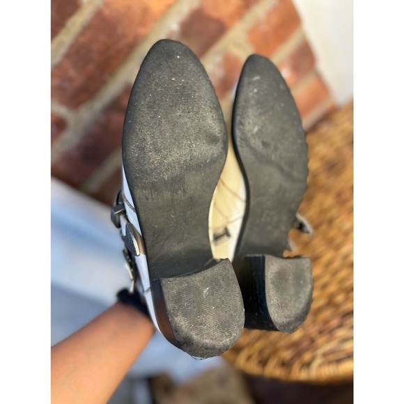 Steve Madden Western Buckle Billy Booties White Leather - Picture 9 of 14